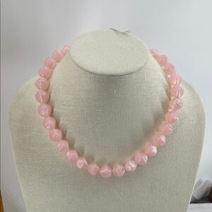 2.11.26-13 Vintage Graduated Acrylic Pink Beaded Necklace (10”)